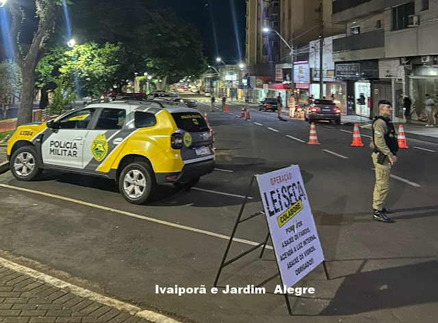 Polícia Militar realiza a Operação Lei Seca em Ivaiporã e Jardim Alegre