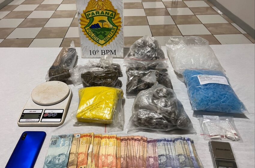 PM de Apucarana apreende drogas e prende traficante