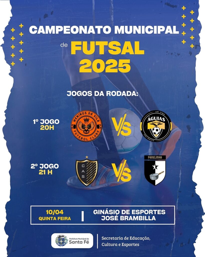 Campeonato Municipal de Futsal 2025 Data: Quinta-feira, 10/04